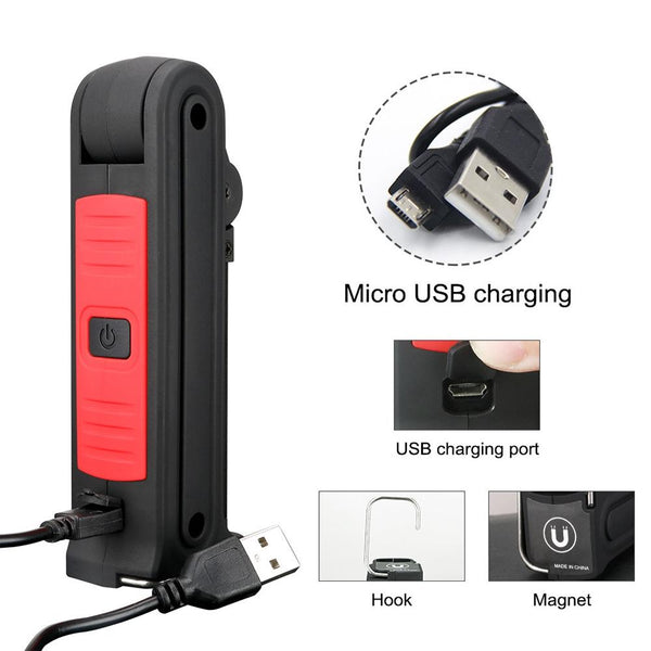 360 Rotation Car Work Maintenance Lamp Inspection Maintenance Light Emergency Charging Lamp(Yellow)