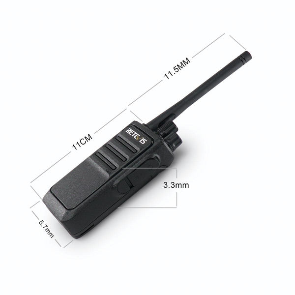1 Pair RETEVIS RT17 2W 16CHS FRS Two Way Radio Handheld Walkie Talkie, US Plug(Black)