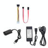 YP009 Three-Purpose USB to IDE/SATA Easy Drive Cable Hard Disk Drive Data Cable with Power Supply(UK Plug Set)