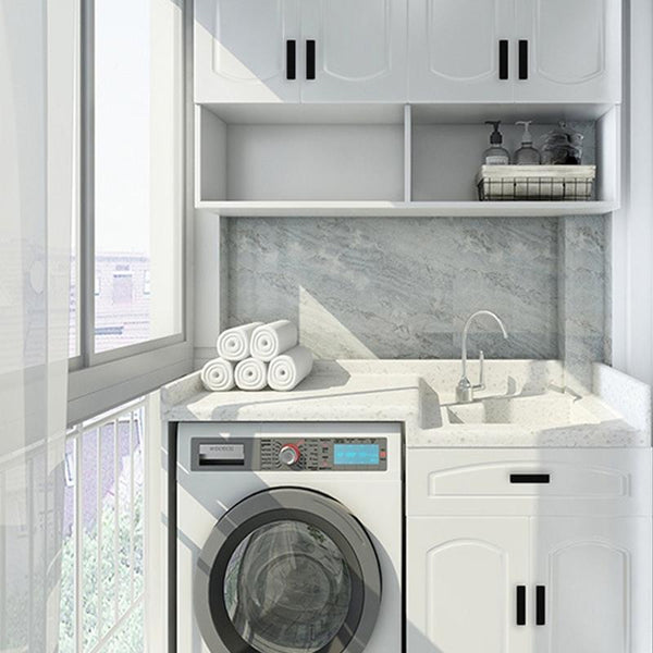 5 PCS 2057-96 Drawer Cabinet Door Handle Straight Door Handle (White)