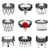 Fringe Lace Gothic Lolita Vintage Necklace,Style: 1556