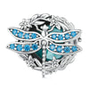 BSC742 S925 Sterling Silver Dragonfly Around Garland Zircon Bead Bracelet