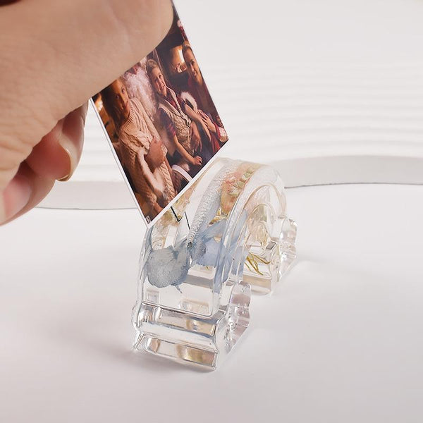 2pcs Business Card Holder Photo Clip Mold DIY Crystal Glue Resin Mold, Style: Hexagon 002
