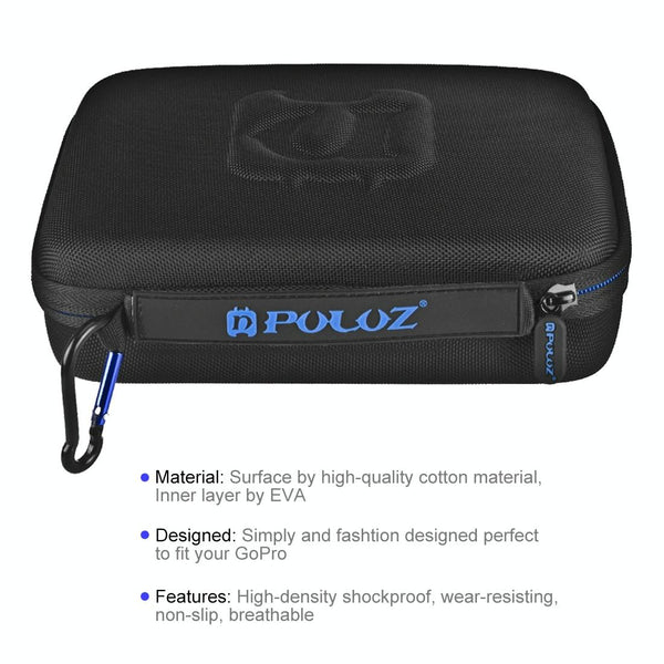 PULUZ Waterproof Carrying and Travel Case for for GoPro, Insta360, DJI and Other Action Cameras Accessories, Medium Size: 23cm x 17cm x 7cm