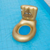 4 in 1 Toilet-shaped Inflatable Floating Row + Poop-shaped Water Inflatable Sports Game Combat Stick Water-to-water Collision Game Inflatable Equipment Set, Size:98 x 60 x 60cm(Gold + White)