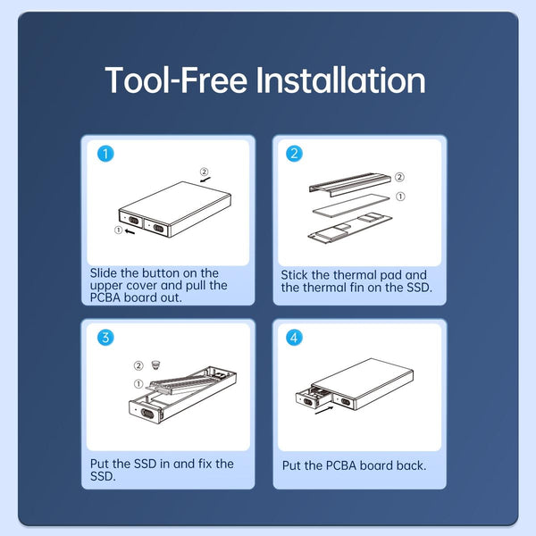ORICO AM2C3-2SN Dual-bay M.2 NVME + SATA SSD Enclosure(Grey)