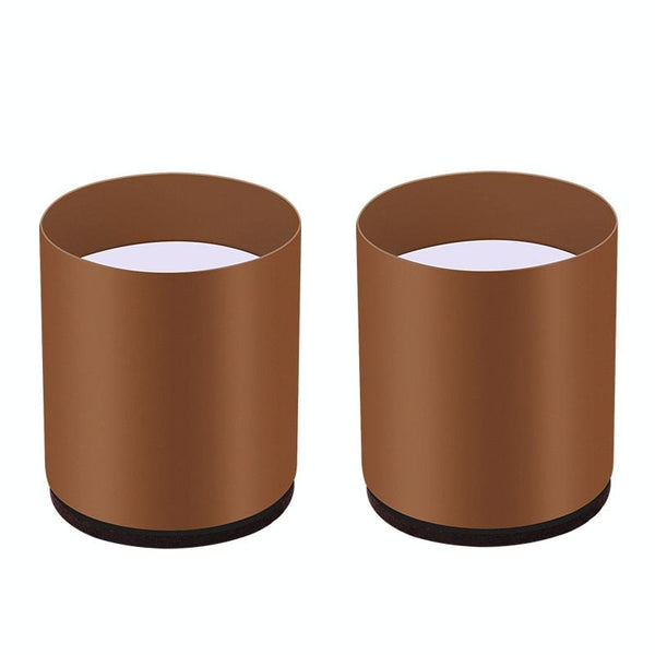 2pcs/set Furniture Carbon Steel Wraparound Heightening Foot Pad, Style: Round 6x5cm (Brown)