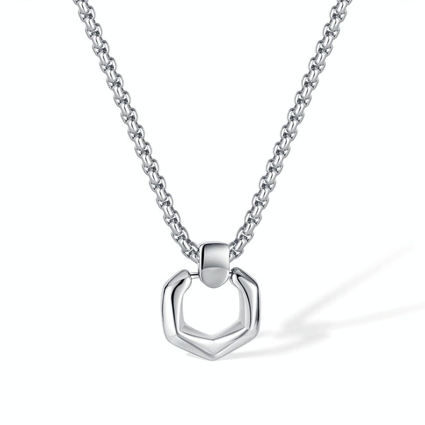 OPK GX2412 Simple Stainless Steel Geometric Pendant Necklace