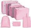 7 In 1 Travel Storage Bag Set Folding Storage Bag(Pink)
