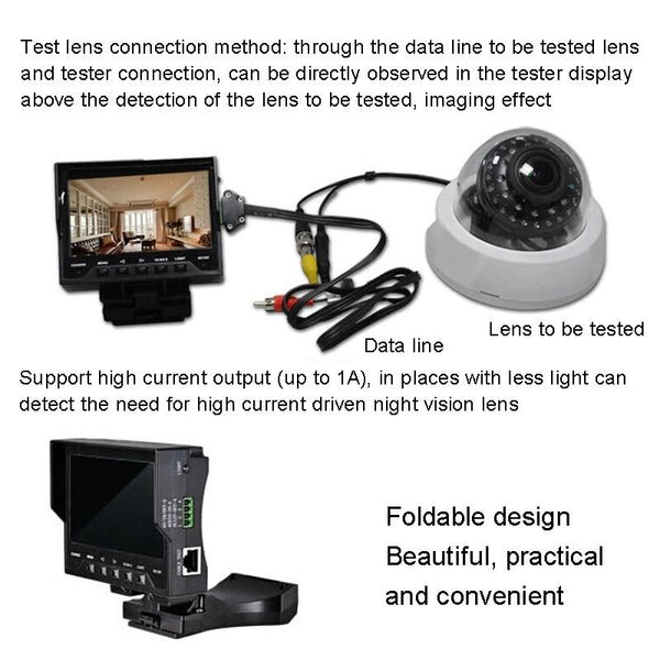 4.3" CCTV Tester Monitor 12V Output Network Cable Test AU Plug