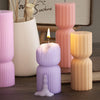DIY Geometric Cylinder Vertical Stripe Candle Silicone Mold Resin Ornaments Mold, Spec: 001