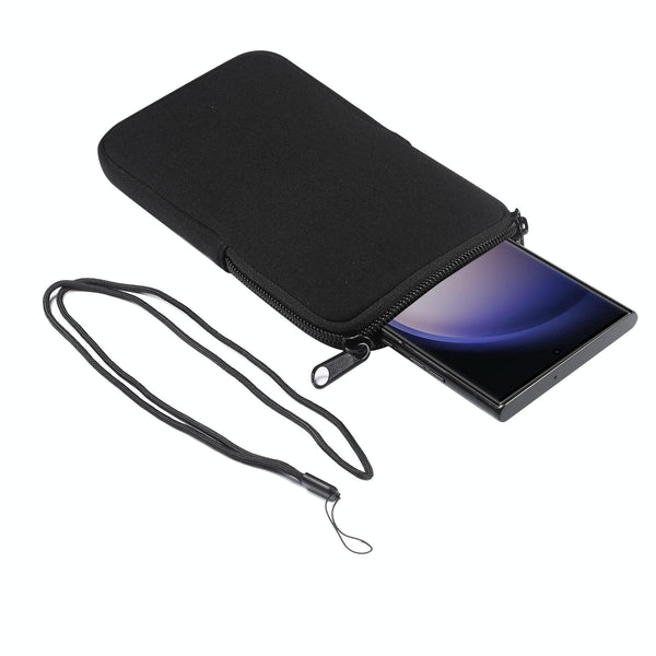 For 7.2 inch Universal Elastic Material Zipper Waist Bag(Black)