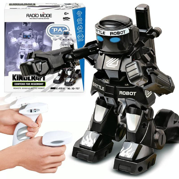 777-615 Battle RC Robot 2.4G Body Sense Remote Control Toys For Kids Gift Toy Model Mini Smart Robot Battle Toys For Boys(White)