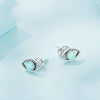 SCE1540 Sterling Silver S925 Opal Hollow Devil Eye Stud Earrings