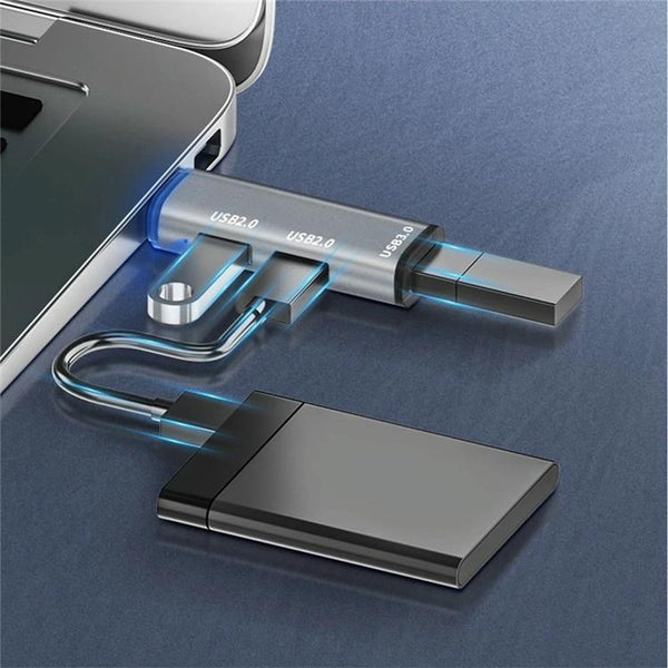 ADS-302A 3 in 1 USB to USB 3.0 / 2.0 Hub Expansion Station USB Adapter(Grey)