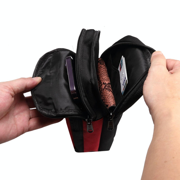 Multifunctional Casual Crossbody Mobile Phone Storage Waist Bag(Red + Black)