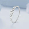 BSR344 Sterling Silver S925 White Gold Plated Bead Arrangement Zircon Ring(No.6)