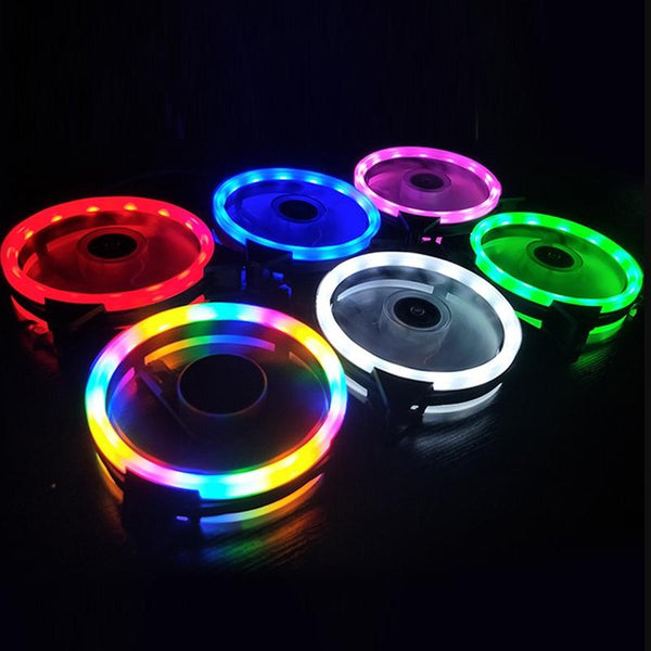 COOLMOON 12cm Dual Aperture Computer Mainframe Chassis Dual Interface Fan(Colorful)