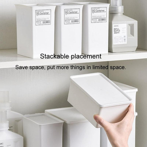 Household Laundry Detergent Storage Box Small Things Storage Organizer With Dust Cover, Specification: Medium