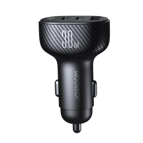 JOYROOM JR-CCD04 30W Dual PD + QC3.0 Ports Digital Display Car Charger(Black)