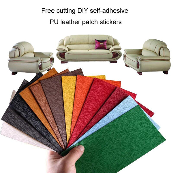 10x20cm Self-Adhesive PU Leather Patch Sticker Sofa Seat Small Hole Repair Patch(Dark Brown)