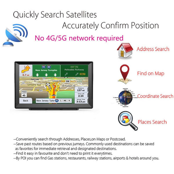 9 Inch 8G/256M Car GPS Navigator With Large Screen Capacitive Bluetooth Map, Area: Russia + Ukraine + Belarus Map