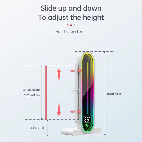 COOLMOON GH3 Pro Computer ARGB Vertical Adjustable Lens Graphics Card Holder, Style: Temperature Display Upgrade White