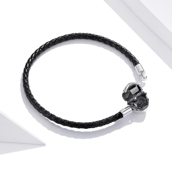 S925 Sterling Silver Cross Braided Rope Women Bracelet Jewelry, Size:17cm