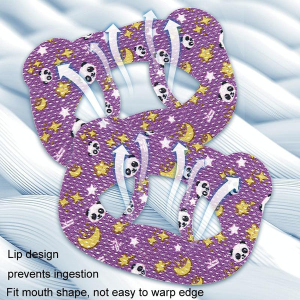 30pcs/pack Cartoon Bear O-shaped Breathable Soft Prevent Mouth Open Sticker, Size: Large(Purple)