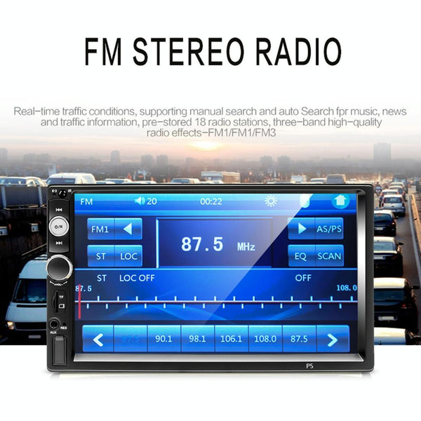 A2207 HD 2 Din 7 inch Car Bluetooth Radio Receiver MP5 Player, Support FM & USB & TF Card & Mirror Link, with Steering Wheel Remote Control