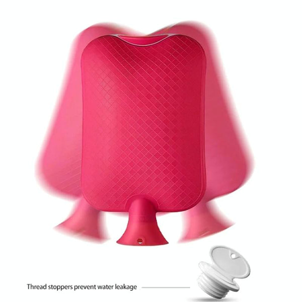 3000ml Large-Capacity Hot Water Bottle Injection Water Heating Foot Bed Warmer Quilt PVC Warmer Water Bag(Dark Blue)