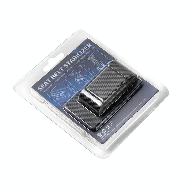 Car Seat Belt Holder Anti-collision Elastic Buckle Limiter(Carbon Fiber Black)