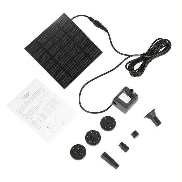 Garden Rockery Decoration Solar Fountain DC Water Pump Suspension Sprinkler(Black)