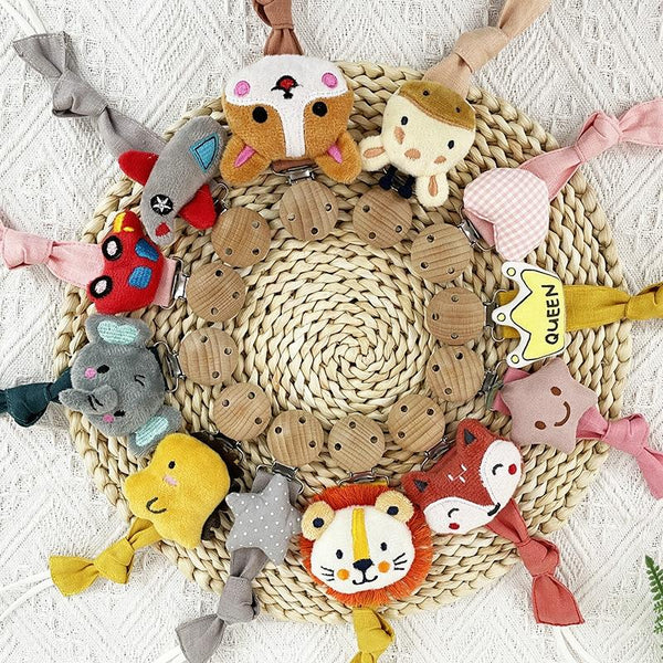 Animal Head Pacifier Chain Newborn Pacifier Clip, Style: Grid Love
