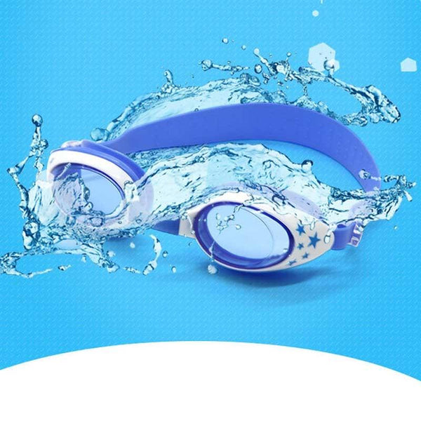 Star Pattern Anti-fog Silicone Swimming Goggles with Ear Plugs for Children(Pink)