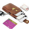 6.5-7.2 inch Universal Retro Magnetic Buckle Double Layer Phone Waist Bag(Black)