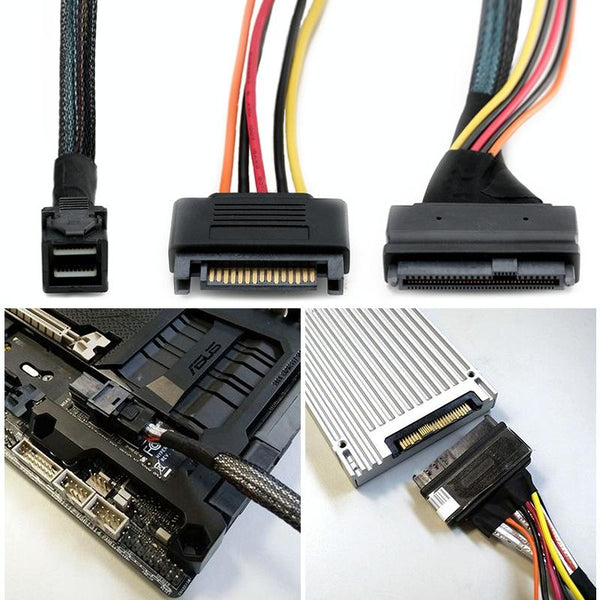 Mini SAS 36P HD8643 To MINI SAS 8639+ 15P Power Hard Drive Data Cable 0.75m