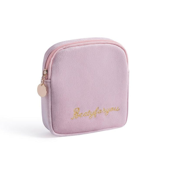 Plush Cloth Sanitary Napkin Storage Bag Sanitary Pad Storage Bag(Pink)