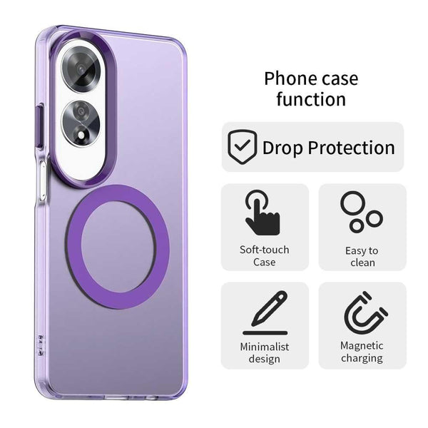 For OPPO A60 Global Candy Magsafe PC Hybrid TPU Phone Case(Purple)