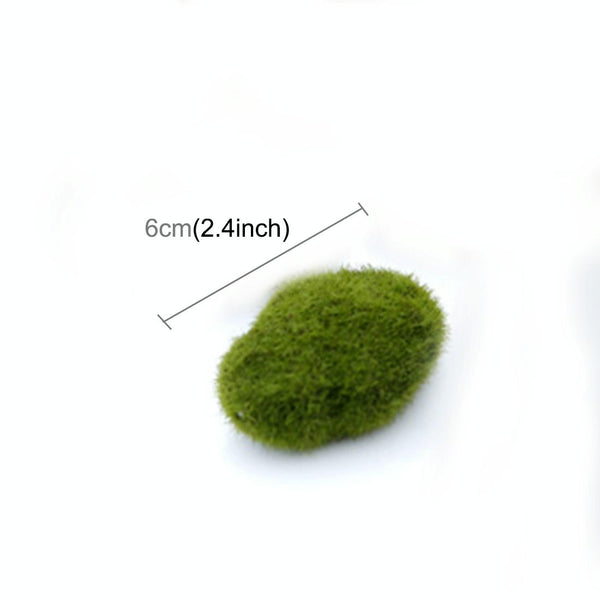 5pcs Simulation of False Moss Simulation of Bryophyte Stone Moss Flocking False Lawn Micro Landscape Decoration Accessories, Diameter: 6cm