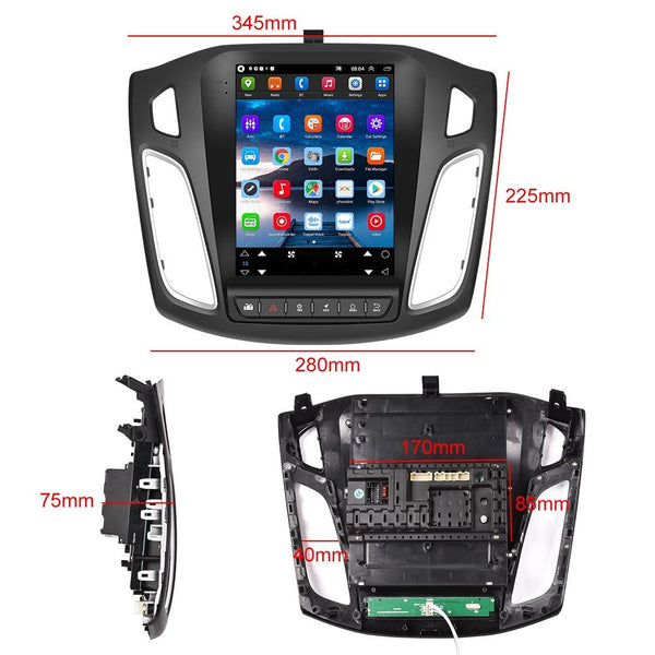 For Ford Focus 9.7 inch Android WiFi Car Integrated Machine, Style: Standard+12 Light Camera(2+64G)