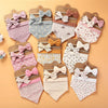 3 In 1 Baby Drooling Towel Cotton Printed Double Sided Triangle Towel Headband Set Waterproof Bibs, Style: DP069-7