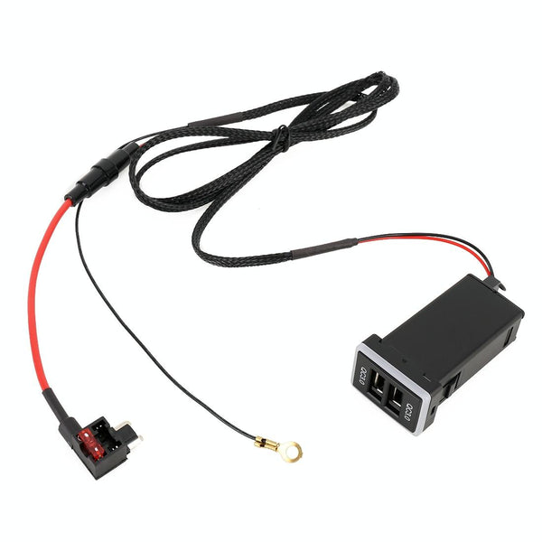 Car QC3.0 Fast Charge USB Interface Modification Charger for Toyota, Fuse to Take Power(Green Light)