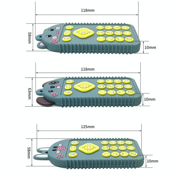 Cartoon Reomte Baby Teething Toys Silicone Baby Teether for Newborn Toddlers Infants, Style: Puppy Blue