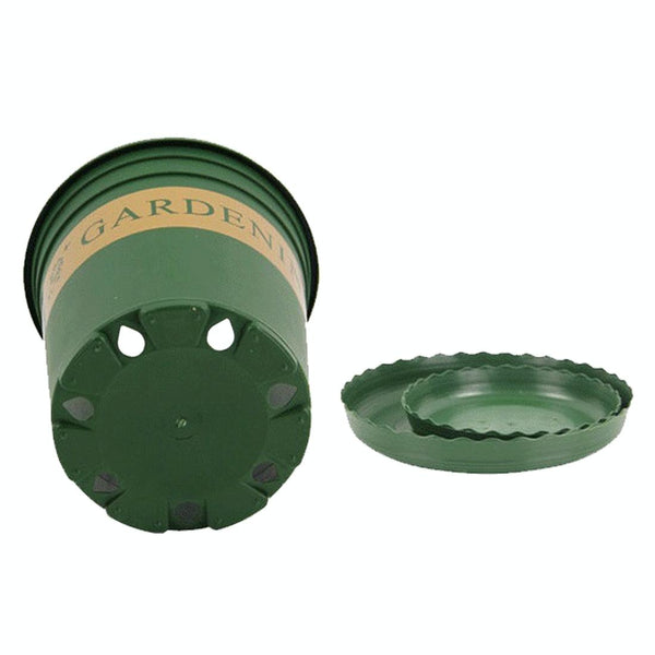 1 Gallon Flower Pots Plant Nursery Pots Plastic Pots Creative Gallons Pots with Tray,Size:17.5*16*16cm