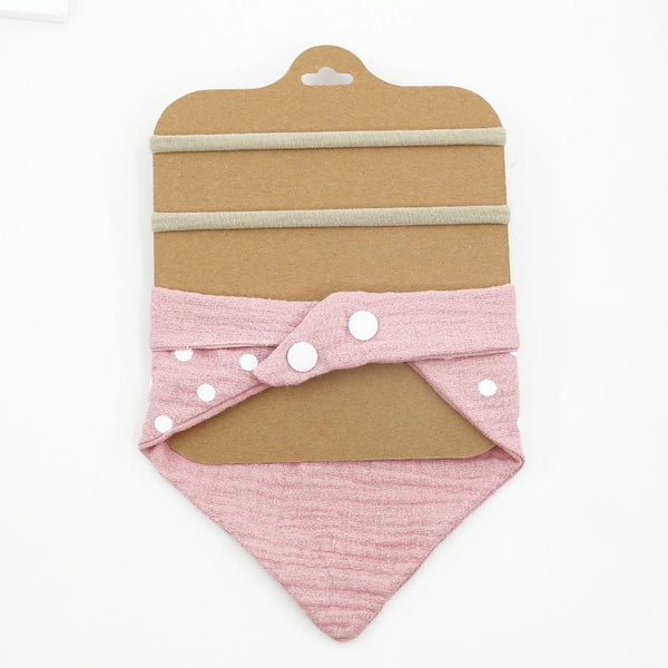 3 In 1 Baby Drooling Towel Cotton Printed Double Sided Triangle Towel Headband Set Waterproof Bibs, Style: DP069-2