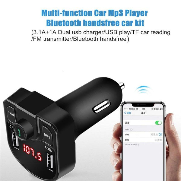 M9 Car Bluetooth MP3 Dual USB Car Charger(Black)