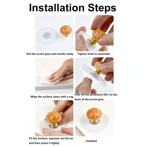 Hole-free Wardrobe Handles Drawer Glass Door Adhesive Household Round Handle, Spec: O