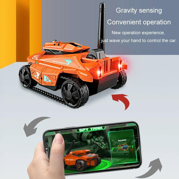 Tank Car Toys 720P HD Camera RC Car With Real-time Surveillance With Remote Controller(Blue)