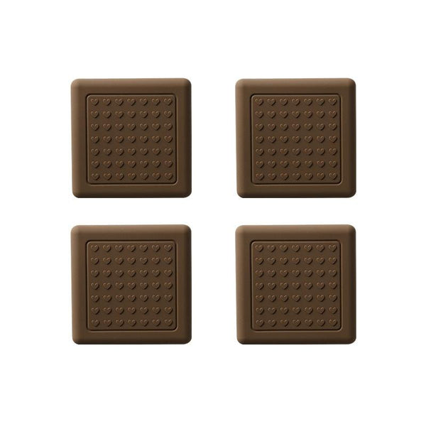4pcs /Set Silent And Wear Resistant Chair Foot Cover Household Stool Anti-Slip Protective Pads, Style: 60mm Square Coffee Color